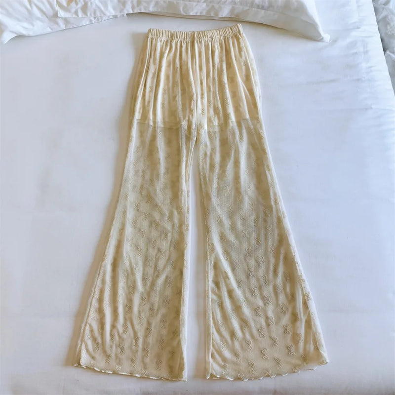Elegant Chest Pad Home Suit for Women Nightwear Thin Long-Sleeve Pajamas Set 2026 Autumn New Two-Piece Comfortable Homewear Suit