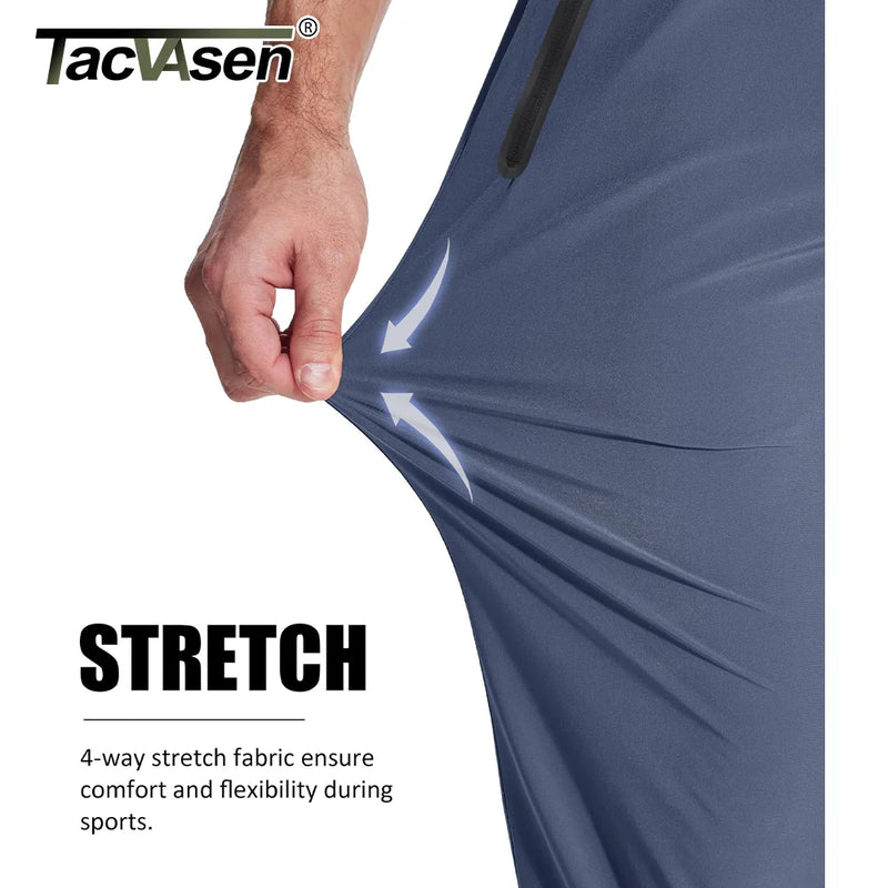 TACVASEN Summer Quick Dry Joggers Hiking Pants Mens Lightweight Casual Running Pants Drawstring Fitness Sports Gym Sweatpants