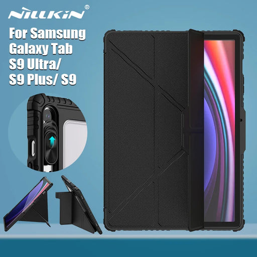 NILLKIN For Samsung Galaxy Tab S9 Ultra Magnetic Case For Galaxy Tab S9 Plus / S9 Multi-angle Folding Camera Protection Cover