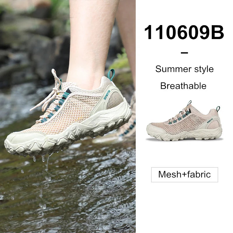 HUMTTO Hiking Women's Sports Shoes Summer Breathable Shoes for Women Non-slip Luxury Designer Outdoor Rubber Trekking Sneakers