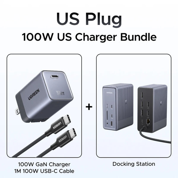 UGREEN 13-in-1 USB C HUB Docking Station DisplayPort 4K120Hz 2xHDMI 2.5G RJ45 USB3.2 10Gbps Data PD140W Charging for Laptop PC