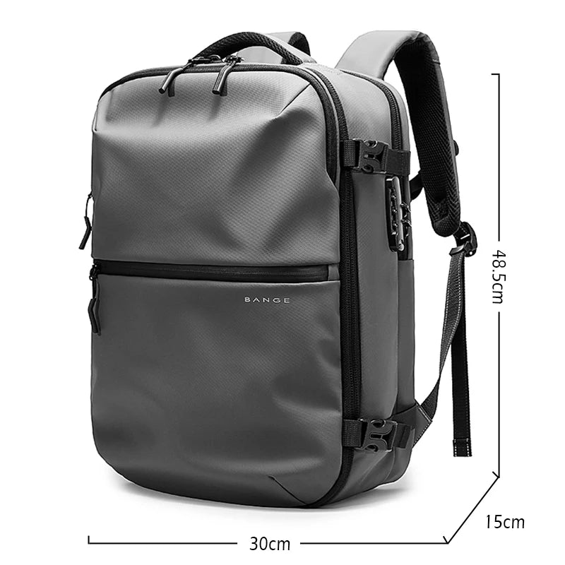 BANGE Anti-Theft Vacuum Compression Backpacks Men Travel Backpack Lock Bag Large Capacity 16 Laptop Bags For School Cabin Bags