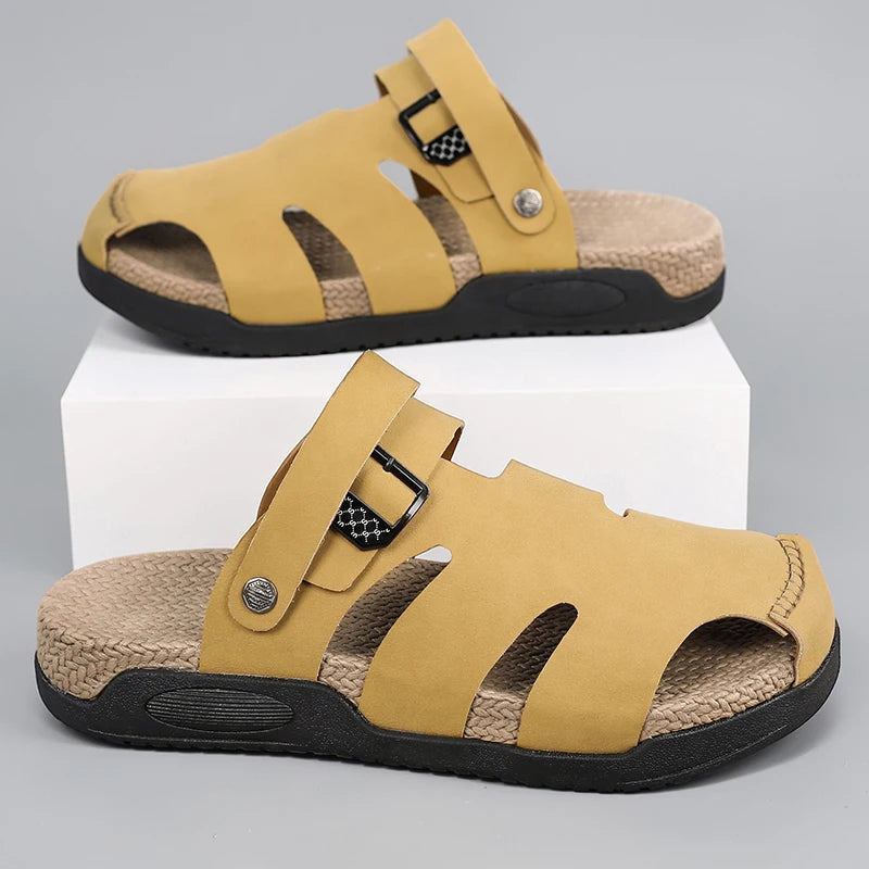 Men's Fashion One strap sandals summer new soft sole Anti slip Quick Dry light walking casual Slide outdoor Beach pool sandals