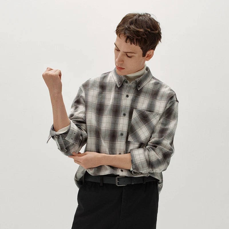 Semir Men Shirt Cotton Fabric Plaid Pattern Long Sleeve Layering Wear 2026 Winter Everyday Look Comfort Fit Casual Style