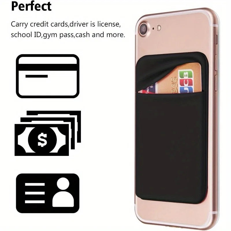 1pc Mobile Phone Pocket Self Adhesive Card Holder Stick On Wallet Sleeve with Adhesive ID Credit Card Holder for iPhone Android