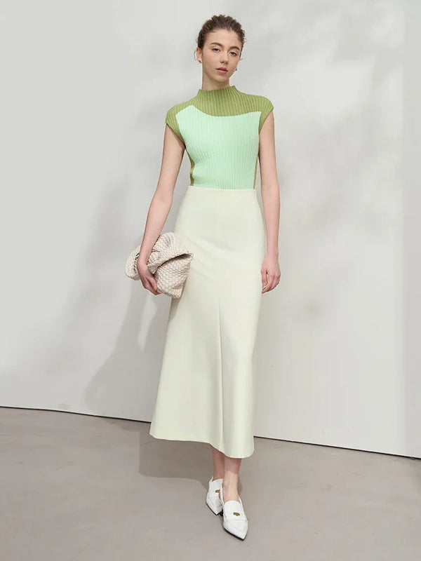 AMII Minimalist Skirt Mermaid For Women 2026 Summer New Elegant Office Lady Solid Mid Length Slim Thin Elastic Skirts 12521065