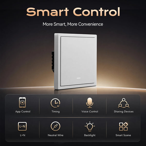 កុងតាក់ភ្លើងប៊ូតុង WIFI ស៊េរី E BSEED 1/2/3/4Gang 2Way កុងតាក់ប៊ូតុងចុចឆ្លាតវៃស៊ុមប្លាស្ទិក Tuya Smart Life ការគ្រប់គ្រង Alexa