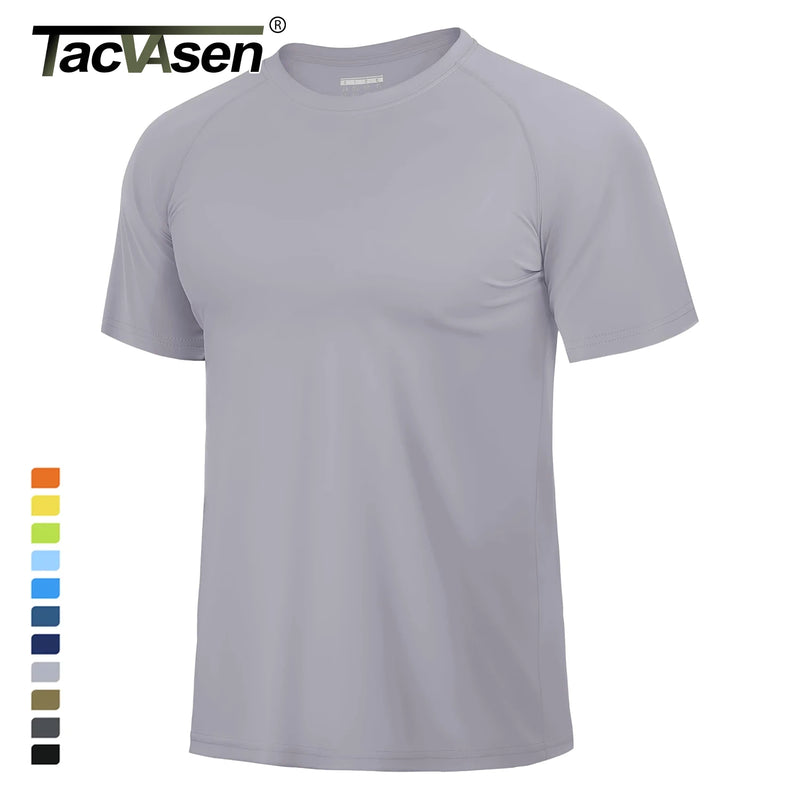 TACVASEN UPF 80+ Sun Protection T-shirts Men's Quick Dry Short Sleeve Athlectic T Shirts Hiking Running Swim T-shirts Tee Tops