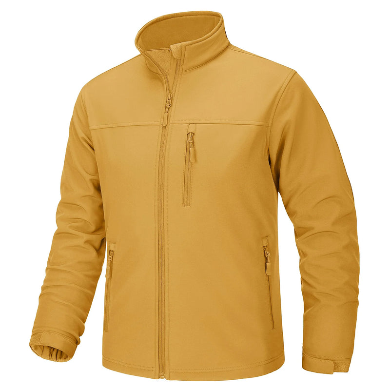 TACVASEN Waterproof Fleece Lining Windbreaker Mens Winter Work Jackets Zipper Pocket Casual Coats Full Zip Outwear Tops