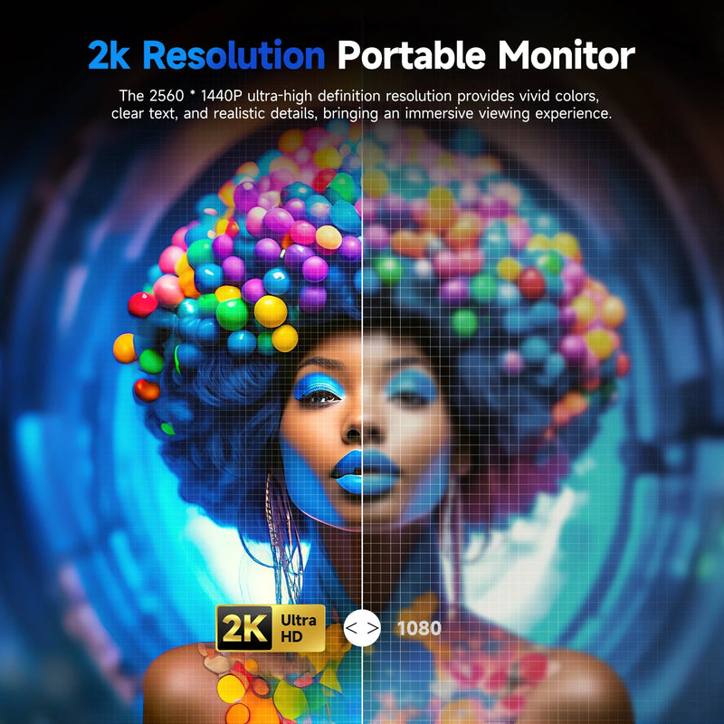 UPERFECT 22inch Touch/No Touch Computer Display 22" Monitor 2K 1440P 100% sRGB IPS Screen w/ Stand For Laptop PC Mac Phone Game