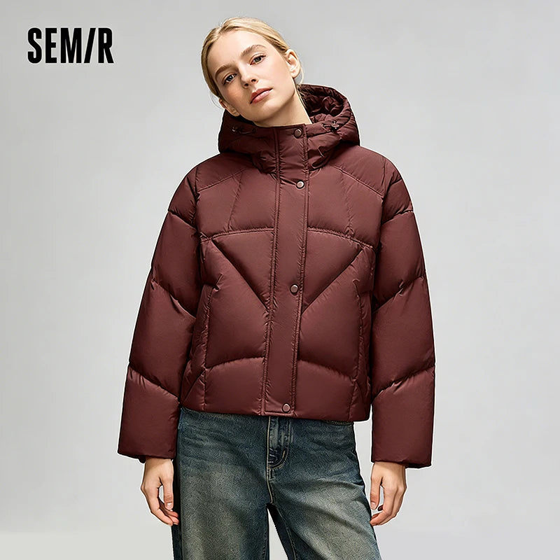 Semir Thin Down Coat For Women 2026 Spring Waterproof Windproof Stain-Resistant Oversize Loose Casual Fashion Jacket
