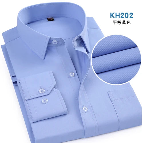 Men's Bright Red Long-sleeved Shirt, Single-breasted Square Collar Shirts Business / Wedding / Party Casual Shirt Blue White 6XL