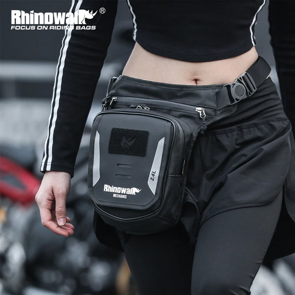 កាបូបដាក់ធុងសាំងម៉ូតូ Rhinowalk ម៉ាញេទិក ទំហំ 2.4 លីត្រ កាបូបដាក់ជើងចង្កេះ ជាមួយនឹងប្រអប់ច្រើន និងខ្សែរឹតលាក់