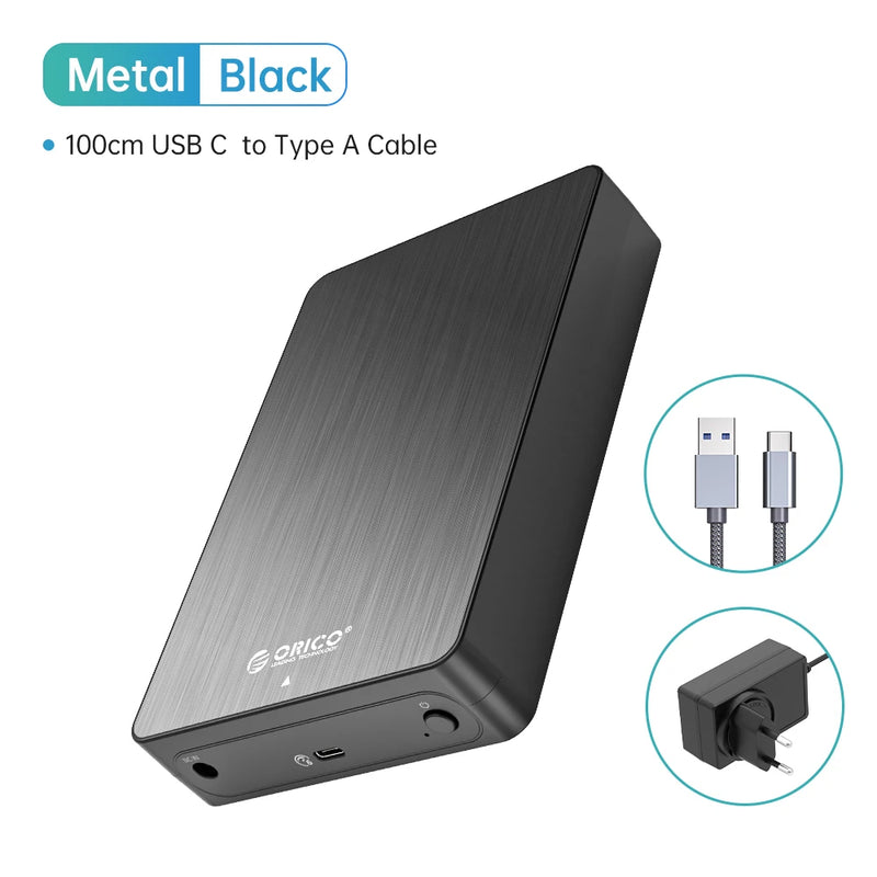ORICO 3.5" HDD Case SATA to USB C 6Gbps External Hard Drive Case for 3.5 inch HDD Enclosure with 12V Power Adapter
