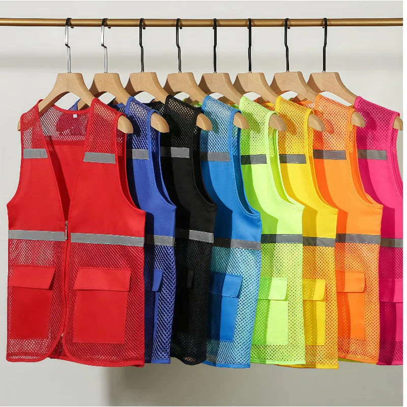 2025 Summer Breathable Mesh Fishing Vest Volunteer Workwear Custom Logo Printed Advertising Clothing Work Vest