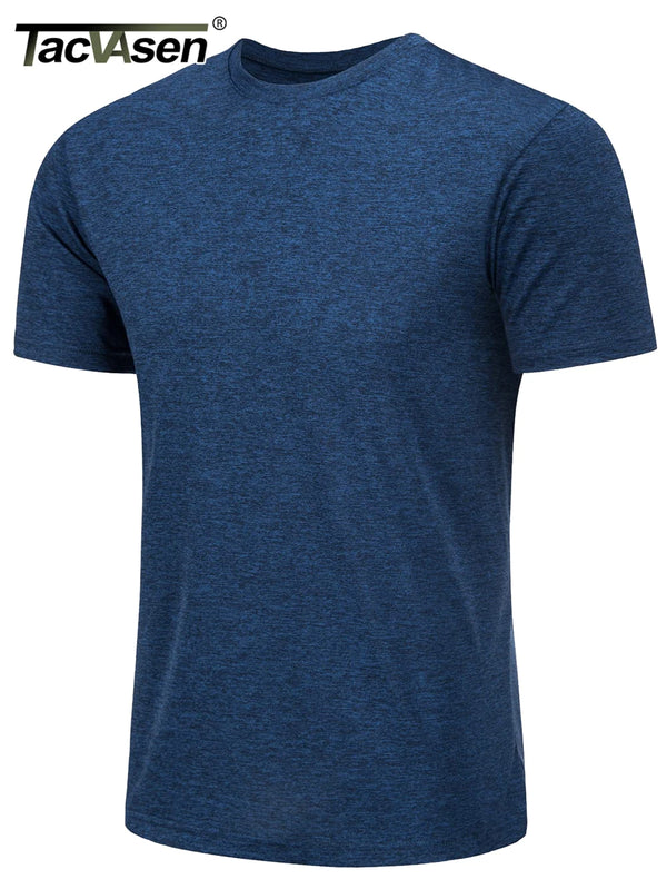 TACVASEN 3 Packs Summer T-shirts Mens Crew Neck Short Sleeve Shirts 3 Pieces/Lot Moisture Wicking Quick Dry Casual Tees Gym Tops