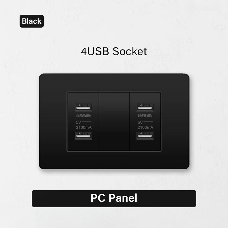 118 Type Brazil Korea Universal usb Wall socket,White PC Panel Charging port,US Italy Chile Double USB 2.1A 5V Power Plug Outlet