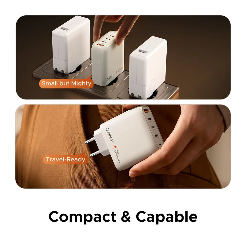 ORICO 100W GaN Charger USB C Charger QC4.0 3.0 Quick Charge For Macbook Laptop Tablet PD Fast Charger For iPhone 18 17 16 Pro