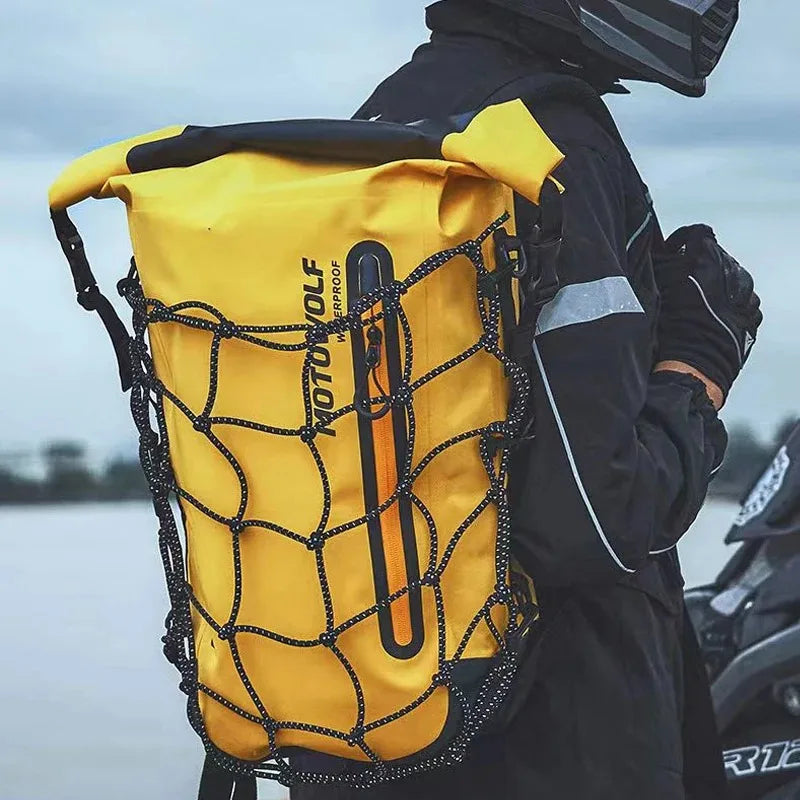 កាបូបស្ពាយម៉ូតូ Motowolf សម្រាប់បុរស និងស្ត្រី កាបូបការពារទឹក កាបូបស្ពាយមួកសុវត្ថិភាពសម្រាប់អ្នកបើកបរ កាបូបធ្វើដំណើរឆ្លុះបញ្ចាំងពីមួកសុវត្ថិភាពសម្រាប់ម៉ូតូ