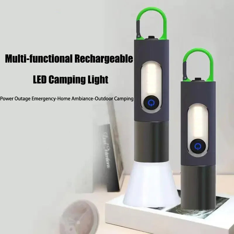 ពិល LED ពន្លឺខ្លាំង Zoom P50/ភ្លើងឡាស៊ែរពណ៌ស ពិលអាចសាកបានតាម USB ចង្កៀងបោះតង់ចល័តក្រៅផ្ទះជាមួយទំពក់