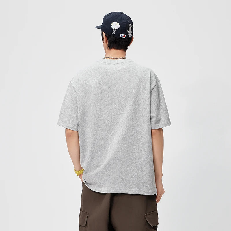 Semir Mens Tshirt 2026 Vintage Cute Animal Letter Printed Knitted Loose Couple Style Casual