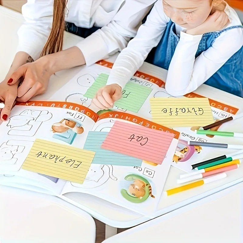 100sheets Horizontal Line Colored Sticky Notes,Tearable Student Message Memo Paper.-Office Stationery Memo Pad.notepad.