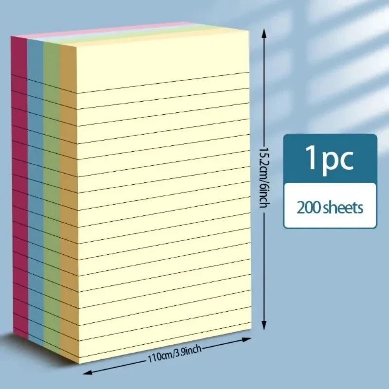 100sheets Horizontal Line Colored Sticky Notes,Tearable Student Message Memo Paper.-Office Stationery Memo Pad.notepad.