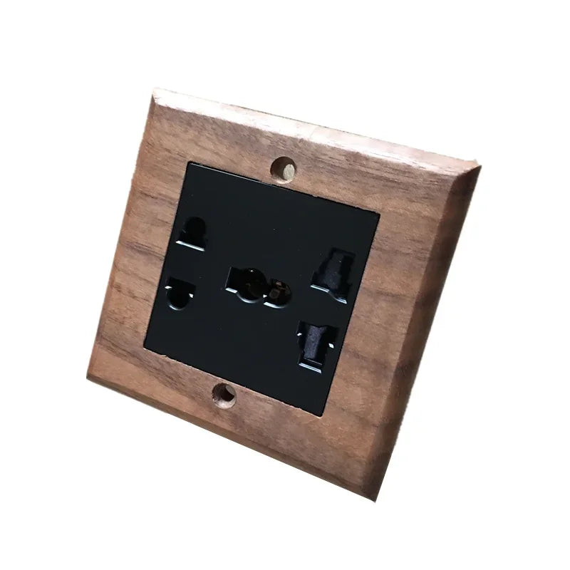 DepoGuye High quality retro American light switch socket, pure wood brass toggle switch plate, home &bed wall light switch