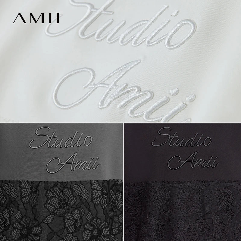 រ៉ូប Amii Minimalist រលុង 2026 ម៉ូដរដូវក្តៅ កមូល អក្សរ ប៉ាក់ចរ រ៉ូបធម្មតា សម្លៀកបំពាក់នារី 12542195