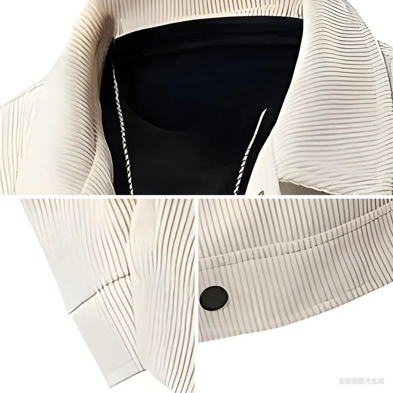 Men's Long-sleeve Collared Jackets for Fall and Winter, Made of Corduroy Fabric with A Fleece Lining and Extra Padding.