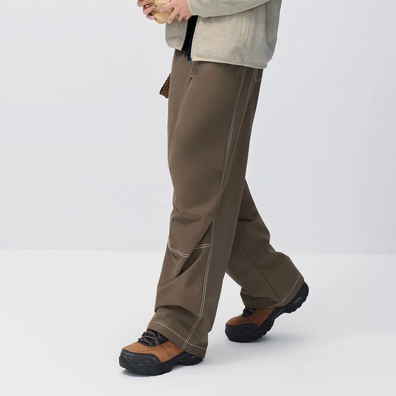 Semir Men Casual Pants Water Repellent Color Block Loose Fit Straight Leg 2026 New Winter Daily Wear Urban Casual Style