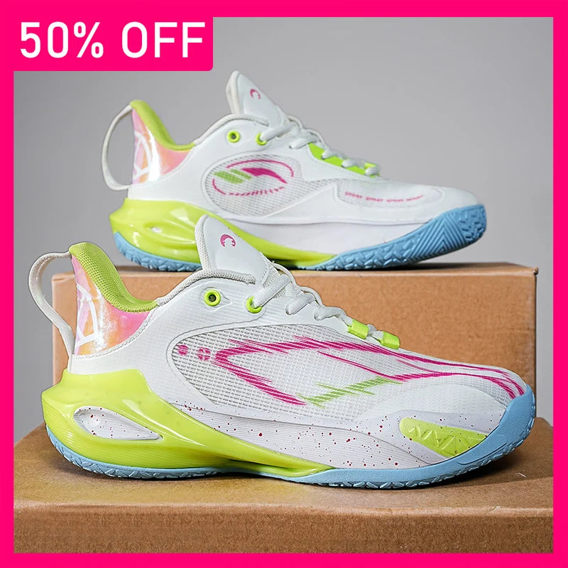 Unisex Basketball Shoes High Quality Mesh Breathable Practical Competition Training Shoes Rebound Anti Slip Flat Shoes for Teen