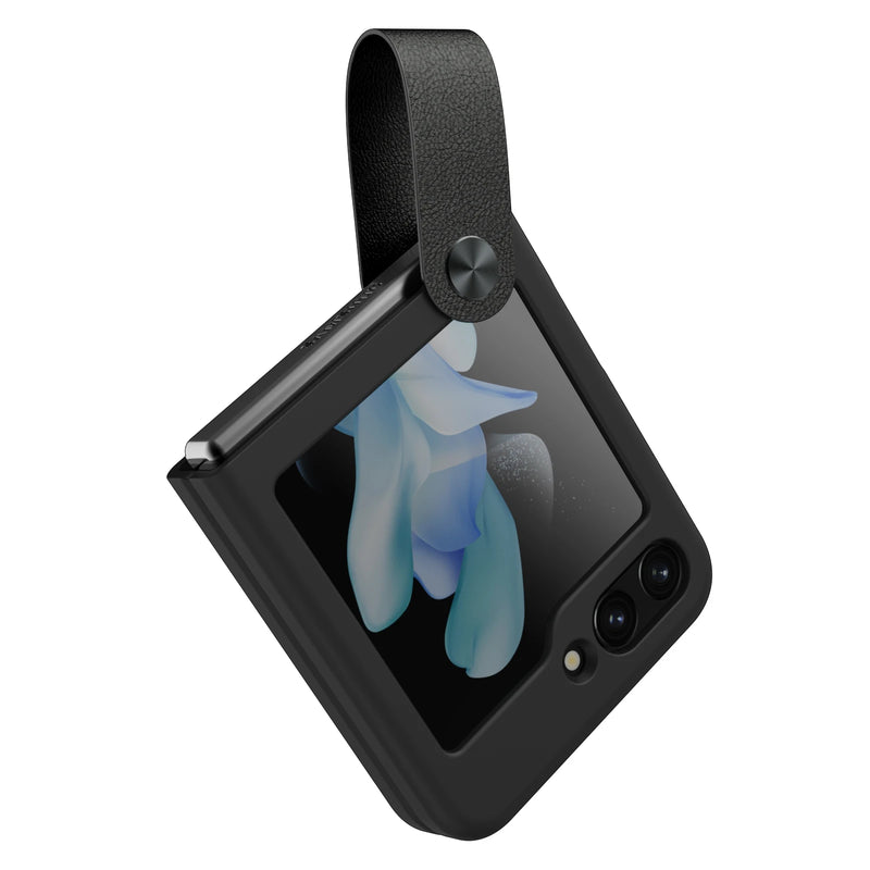 For Samsung Galaxy Z Flip 5 Case For Z Flip 5 Case NILLKIN Finger Strap Liquid Silicone Folding Case with Kickstand For Z Flip 5