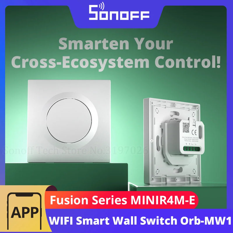SONOFF Orb-MW1 Matter Over WiFi Smart Wall Switch MINIR4M-E Fusion Series Voice Control Google Home Alexa Works With Apple Home