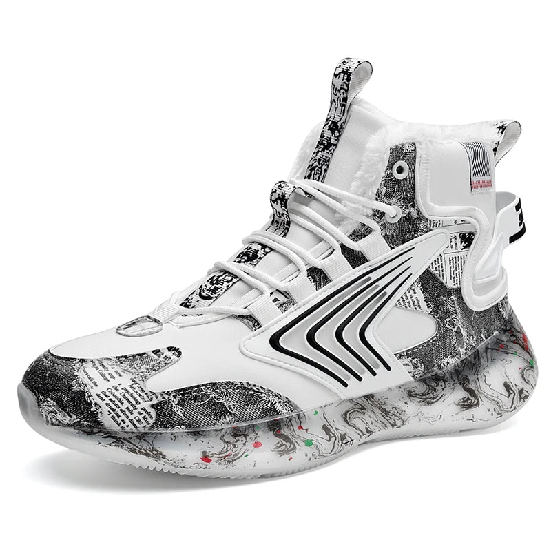 Mens Walking Shoes 2025 New Winter High Top Plush Thick Warm Comfortable Outdoor Snow Boots Fashion Leisure Sneakers Man