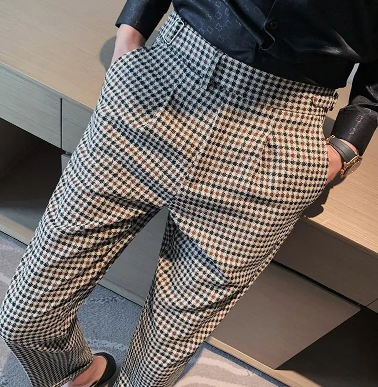 2026 Men's Winter Woolen Office Suit Pants, Slim British Style Wool Business Formal Dress Trousers, Asian Size 29-36, 2025 New