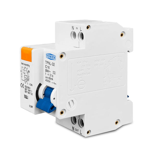 TOMZN TPNL DPNL 230V 1P+N Residual Current Circuit Breaker With Over And Short Current Leakage Protection RCBO MCB