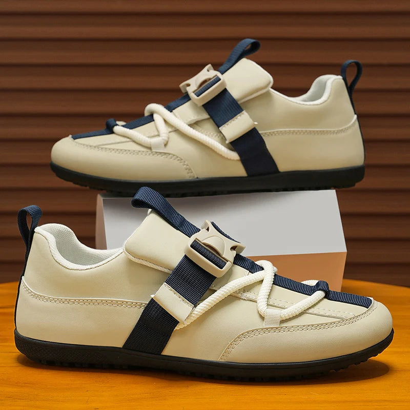Mens Casual Shoes 2025 New Lightweight Breathable Leather Sneakers Suitable Walking Street Fashion Sports Flat Skate Shoes Man