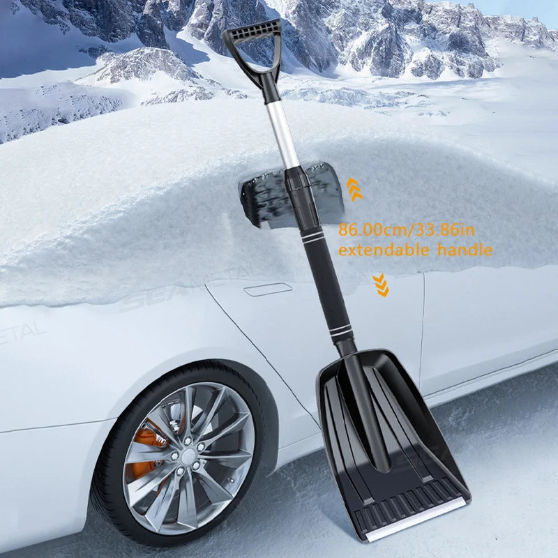 SEAMETAL Detachable Telescopic Winter Snow Ice Shovel Portable ABS Plastic Collapsible Snow Shovel for Outdoor Car Cleaning Tool