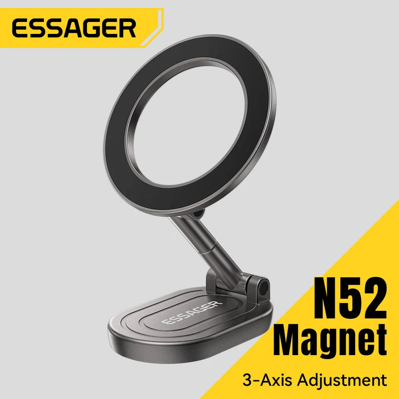 Essager Double-Sided Magnetic Phone Holder Portable Foldable Phone Stand For Magsafe iPhone Xiaomi Samsung Desktop Phone Holder