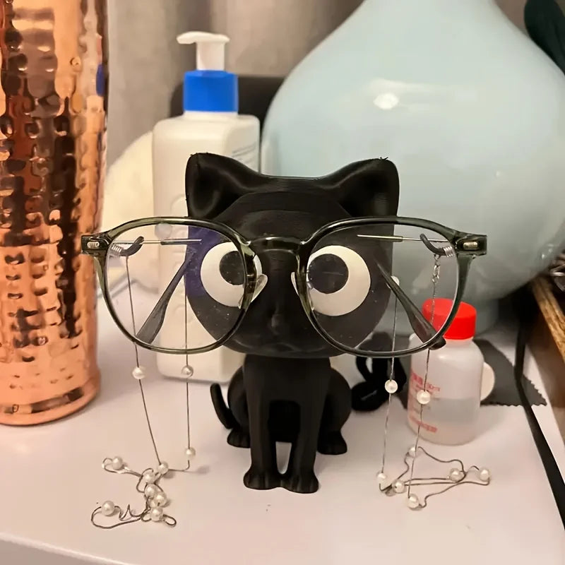 1/2Pcs 3D Printed Cat Glasses Holder -Cute Plastic Desk Organizer with Glasses Stand, Display Ornament & Glasses Storage Rack.