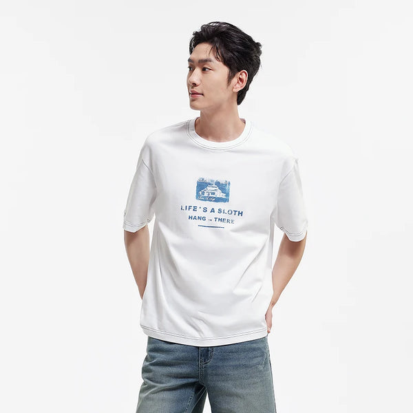 អាវយឺតបុរស Semir ឆ្នាំ ២០២៦ កប្បាសសុទ្ធបោះពុម្ពអក្សរប៉ាក់រលុង ស្ទីលធម្មតា ទន់ ពាក់ប្រចាំថ្ងៃ
