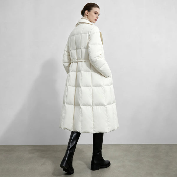 Amii Women's A-Line Down Jacket Lapel Collar Lightweight Warm Slim Fit Commuter Minimalist Women's Winter Down Jacket 12644006