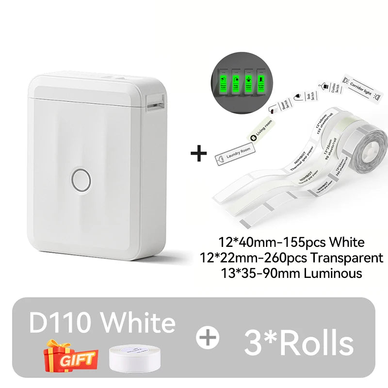 Mini Portable NIIMBOT D110 Switch Label Printer Inkless Thermal Label Self-adhesive Sticker Home Wireless Labeling Machine