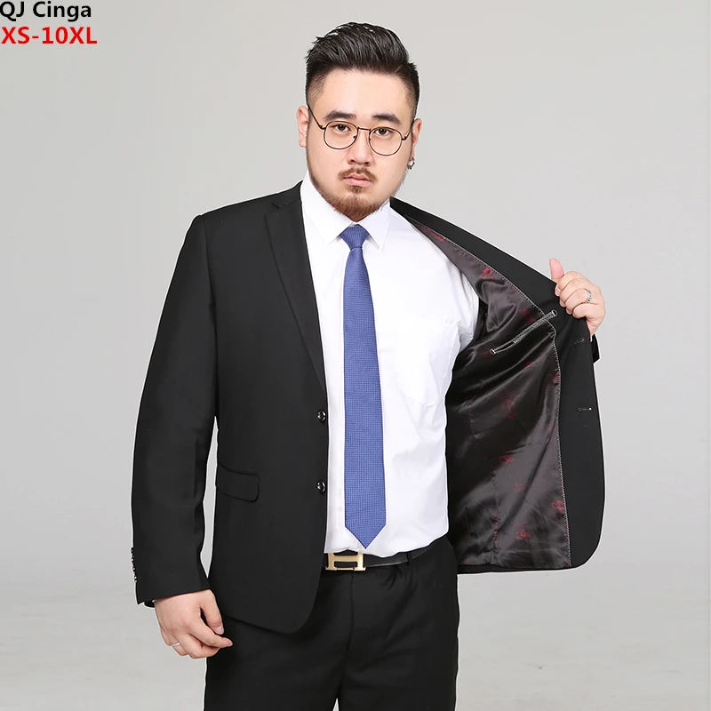 2026 New Men's Black Formal Suit 3-Piece, Business/Office Jackets and Vests Paired with Trousers. (M-10XL)