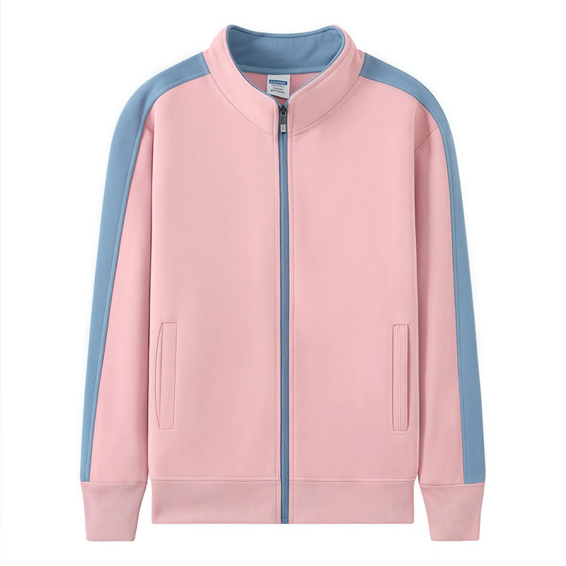 Autumn and Winter Casual Fleece Zipper Cardigan Stand-Up Collar Sweatshirt Custom-Made Work Clothes with Printed Logo