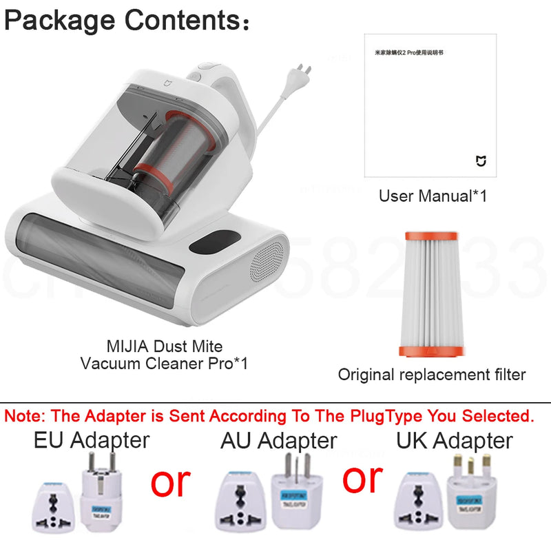 MIJIA Dust Mite Vacuum Cleaner 2 Pro,16kPa Suction,UV Sterilisation,Hot Air Drying,3 Cleaning Modes,Smart Mite Detection