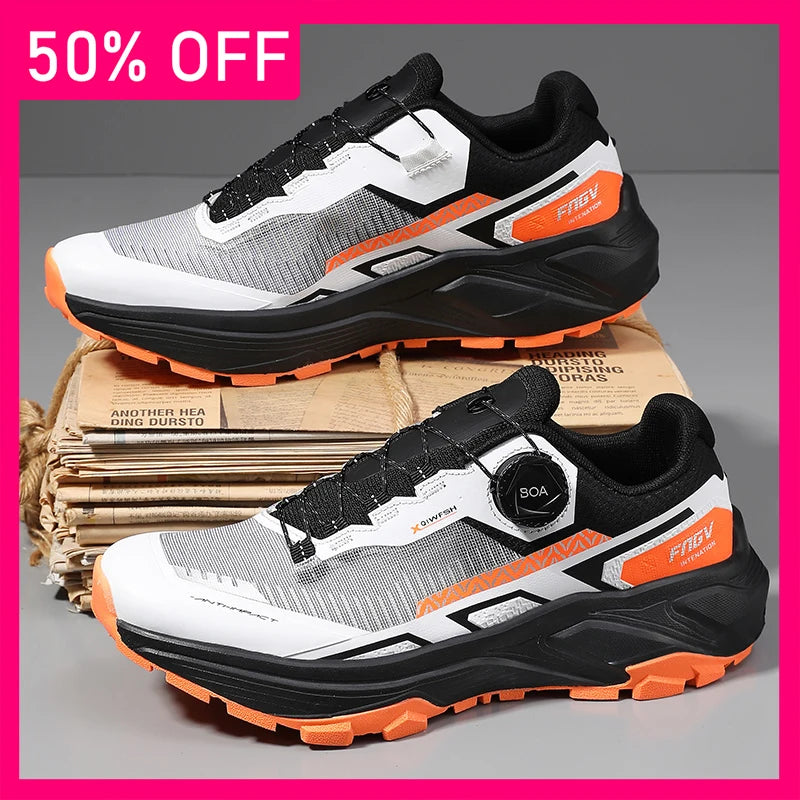 Men Sneakers Trendy Mesh Breathe Professional Running Training Shoes Thick Sole Anti Slip Wear-resistant City Walking Sneakers