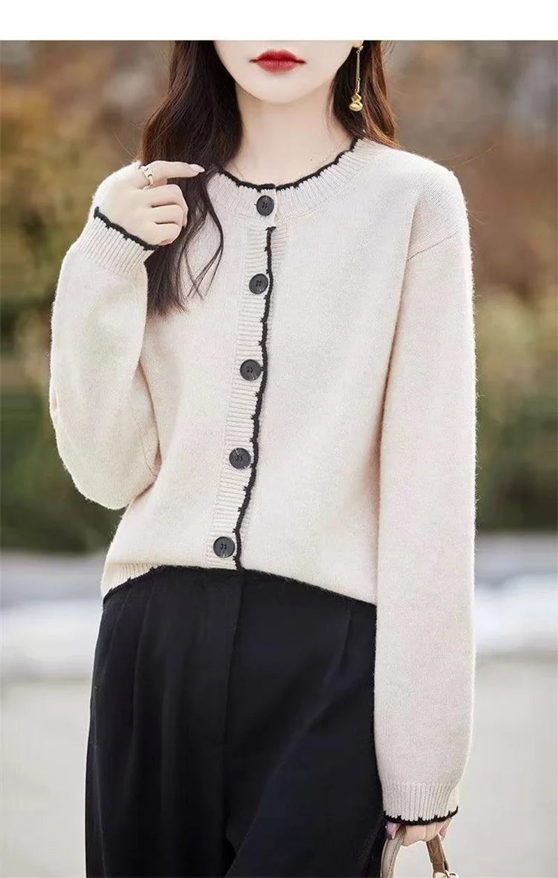 Fashion Spring Autumn Knitting Woman Clothes New Woolen Long Sleeve Tops Buttons Cardigan Coat Knitwear Jacket Female Sweater