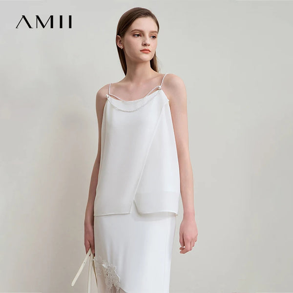 អាវកាក់ Amii Minimalism Luxury Camisole ឆ្នាំ ២០២៥ រដូវក្តៅ មុខរបរជប់លៀង ថ្មី អាវក្រណាត់ Chiffon រាងអង្កាំ អាវស្រាល ឆើតឆាយ សម្រាប់នារី 12552095